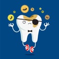 Sad tooth affected by caries Royalty Free Stock Photo