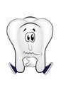 Sad tooth cartoon Royalty Free Stock Photo