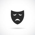 Sad tragedy mask vector icon Royalty Free Stock Photo