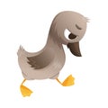 Sad ugly duckling cartoon vector illustration on white background Royalty Free Stock Photo