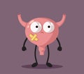 Sad Unhappy Bladder Internal Organ Vector Mascot Character