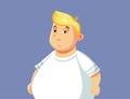 Sad Unhappy Overweight Man Vector Illustration Royalty Free Stock Photo