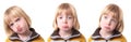 Sad upset child isolated Royalty Free Stock Photo