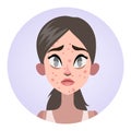 Sad woman with acne on the face Royalty Free Stock Photo