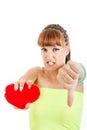 Sad woman with broken heart suffering from love Royalty Free Stock Photo