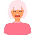 Sad woman crying icon flat vector isolated Royalty Free Stock Photo