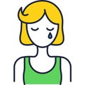 Sad woman face vector crying female icon