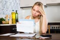 Sad woman thinking about financial problems Royalty Free Stock Photo