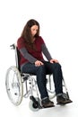 Sad woman in wheelchair