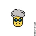 Sad yellow boy, man icon vector, emoticon symbol. Modern symbol for web and mobile apps. Very Sad Emoticon Icon Vector