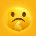 Sad yellow smiley emoji emoticon icon. Royalty Free Stock Photo