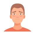 Sad young guy. Vector illustration in cartoon style.