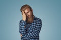 Sad young handsome bearded man Royalty Free Stock Photo