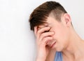 Sad Young Man Crying Royalty Free Stock Photo
