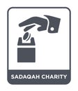 sadaqah charity icon in trendy design style. sadaqah charity icon isolated on white background. sadaqah charity vector icon simple