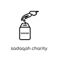Sadaqah Charity icon. Trendy modern flat linear vector Sadaqah C