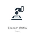 Sadaqah charity icon vector. Trendy flat sadaqah charity icon from religion collection isolated on white background. Vector