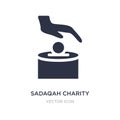 sadaqah charity icon on white background. Simple element illustration from Religion concept