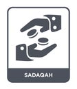sadaqah icon in trendy design style. sadaqah icon isolated on white background. sadaqah vector icon simple and modern flat symbol