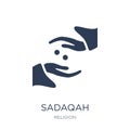 Sadaqah icon. Trendy flat vector Sadaqah icon on white background from Religion collection