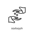 Sadaqah icon. Trendy modern flat linear vector Sadaqah icon on w