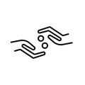 Sadaqah icon vector isolated on white background, Sadaqah sign , thin line design elements in outline style