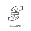 Sadaqah linear icon. Modern outline Sadaqah logo concept on whit