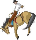 Saddle Bronc rider in color