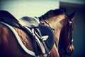 Saddle with stirrups Royalty Free Stock Photo