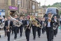 Youth orchestra with brass instruments at the annual brass band contest. Royalty Free Stock Photo