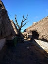 Traditional Wooden House and Village at Lombok Island