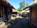 Traditional Wooden House and Village at Lombok Island