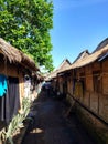 Traditional Wooden House and Village at Lombok Island