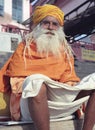 Varanasi, India, Hindu sadhu on the ghats Royalty Free Stock Photo