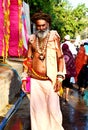 A sadhu Hindu holy man in simhasth maha kumbh mela 2016, Ujjain India Royalty Free Stock Photo