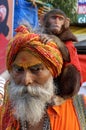 A Sadhu with his mascot, Kumbh Mela, Nashik, Trimbakeshwar ,India