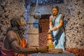 Sadhu and lady, sculpture museum, Kaneri Math, Kolhapur, Maharashtra