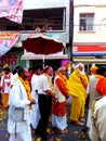 Sadhu procession in the streets of Ujjain during simhasth maha kumbh mela 2016, India