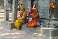 Sadhu religious ascetic mendicant men Royalty Free Stock Photo