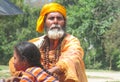 Sadhu religious ascetic menin Nepal Royalty Free Stock Photo