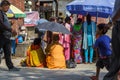 A Sadhu sitting during the Indra Jatra festival in Kathmandu, Ne