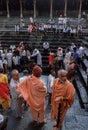 Sadhus and devotees at Kushavarta kund trimbakeshwar, Nasik, maharashtra, india