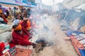 Sadhus (Hindu Saints) and holy smoke.