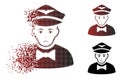 Sadly Damaged Pixelated Halftone Airline Steward Icon