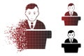 Sadly Moving Pixelated Halftone Politician Icon