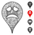 Sadly Smiley Map Marker Web Vector Mesh Illustration