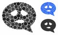 Sadly smiley message Mosaic Icon of Spheric Items