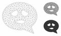 Sadly Smiley Message Vector Mesh Network Model and Triangle Mosaic Icon