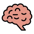 Sadness brain icon color outline vector Royalty Free Stock Photo