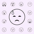 sadness in a cold sweat icon. Emoji icons universal set for web and mobile Royalty Free Stock Photo